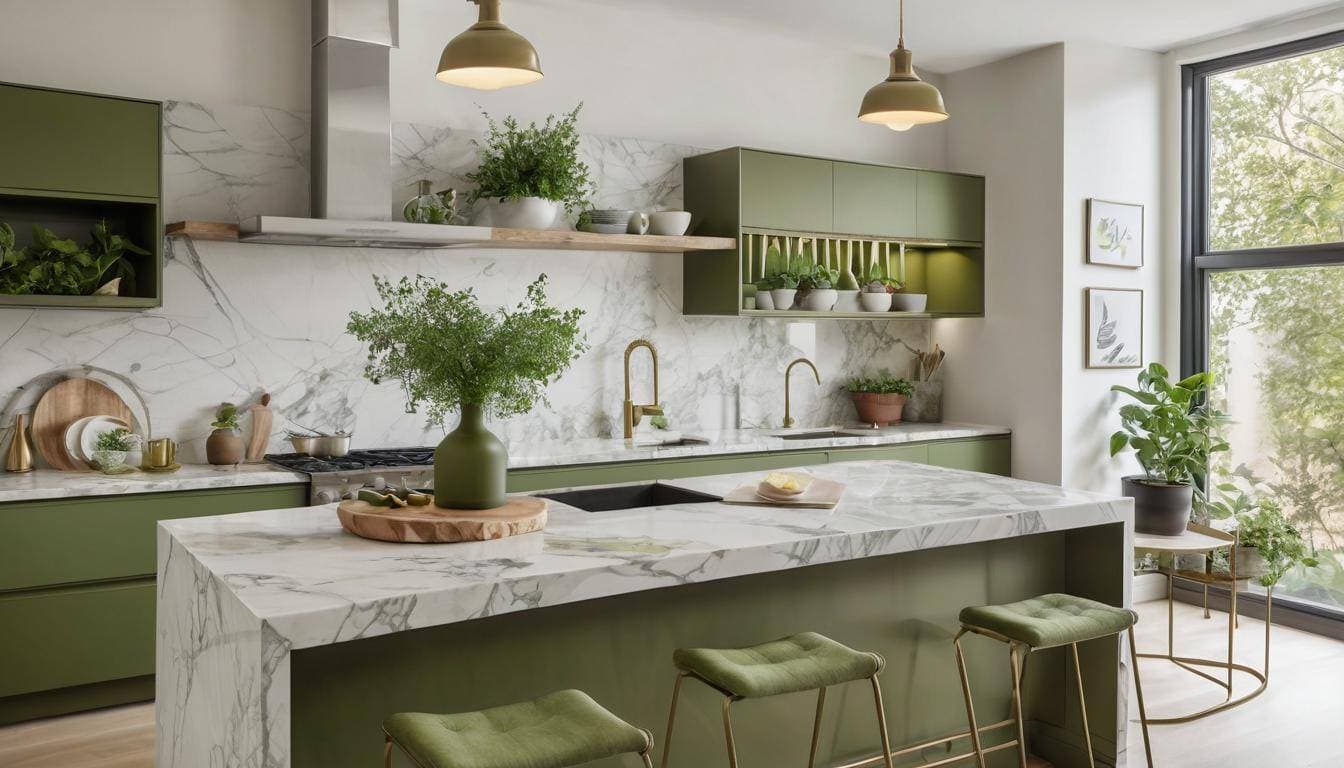 beautiful olive green kitchens