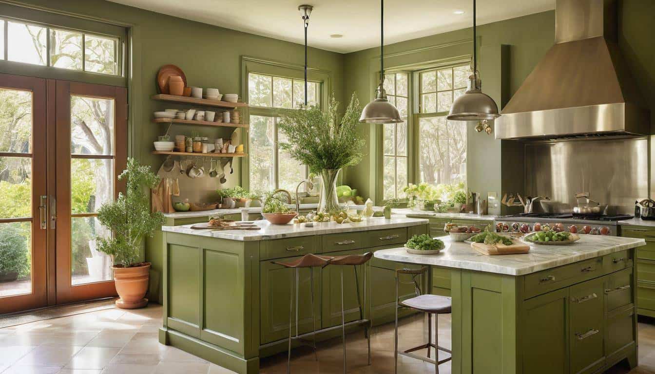 beautiful olive green kitchens