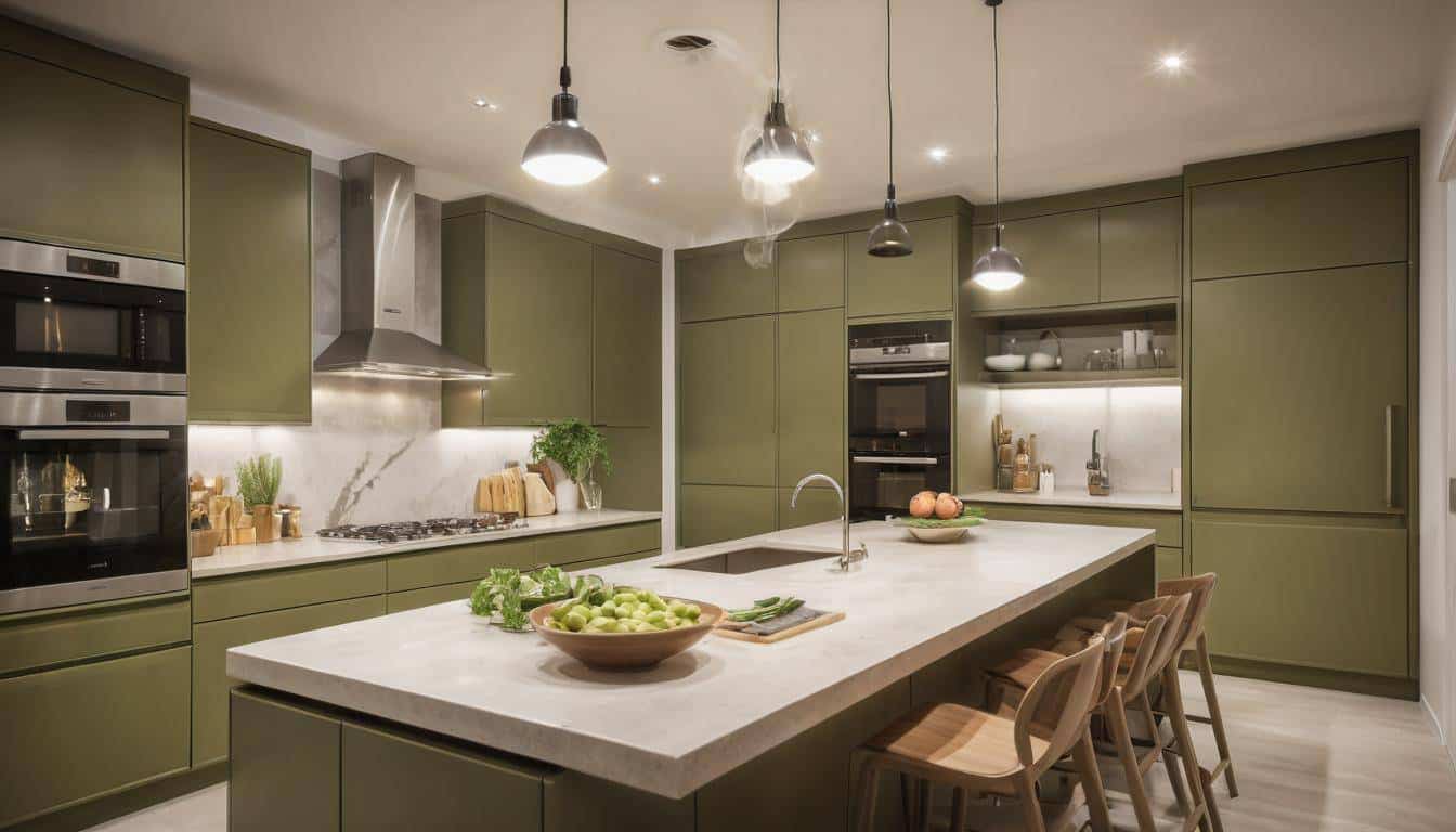 beautiful olive green kitchens