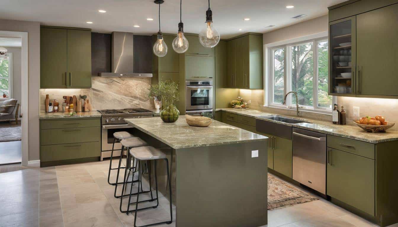 beautiful olive green kitchens