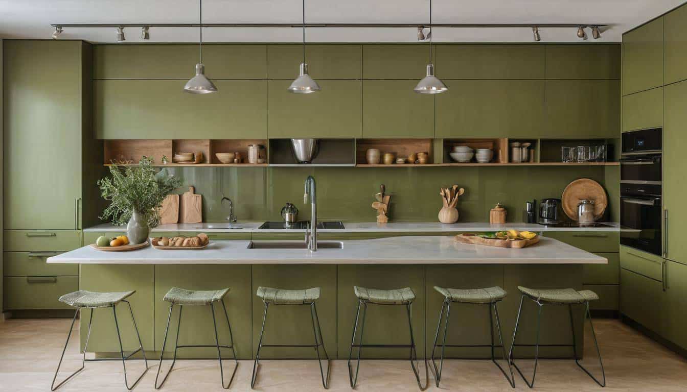 beautiful olive green kitchens
