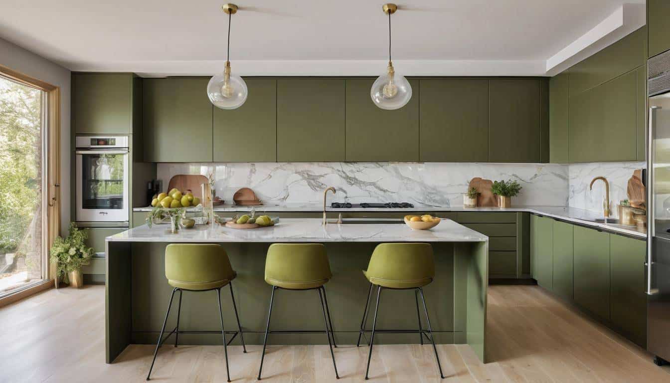 beautiful olive green kitchens