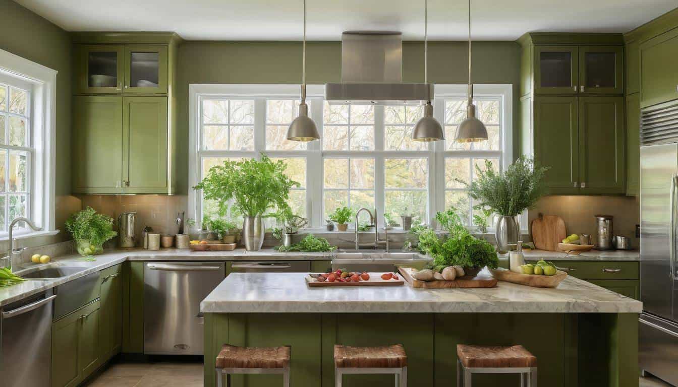 beautiful olive green kitchens