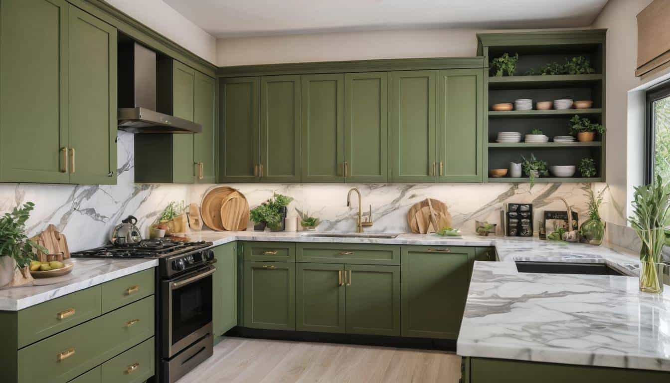 beautiful olive green kitchens