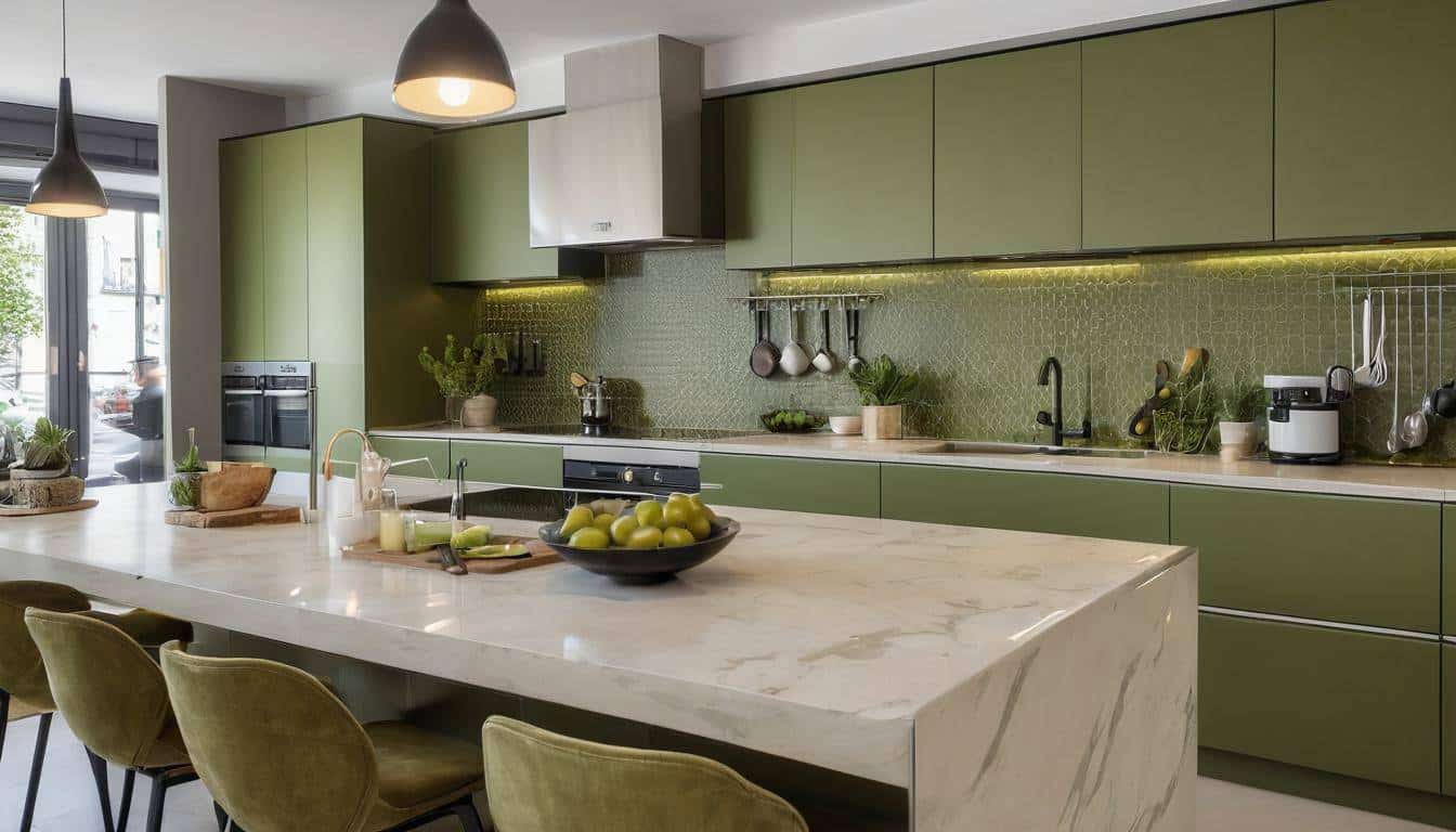 beautiful olive green kitchens