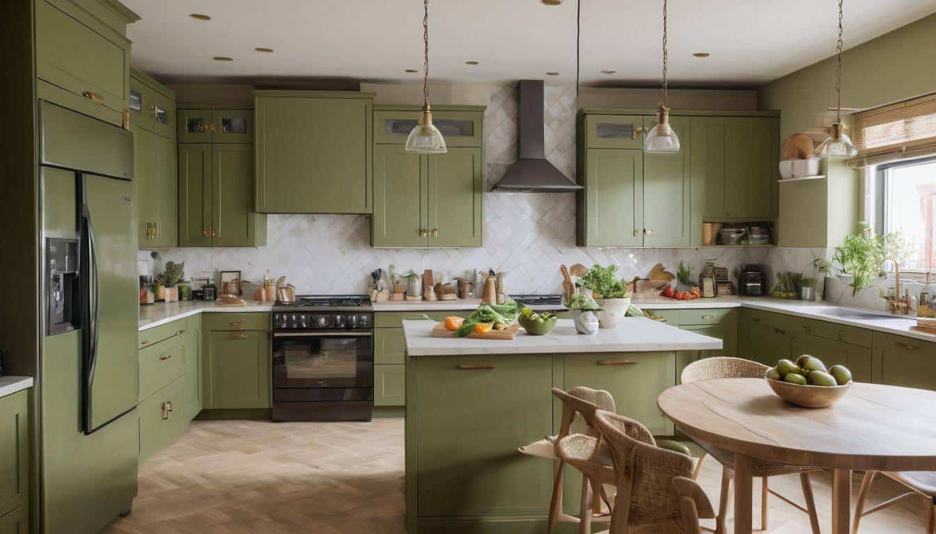 beautiful olive green kitchens