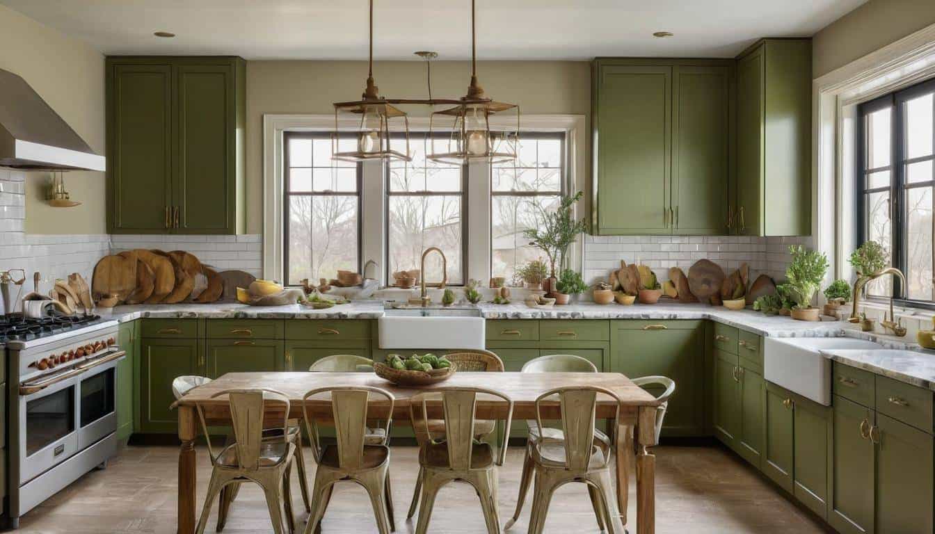 beautiful olive green kitchens