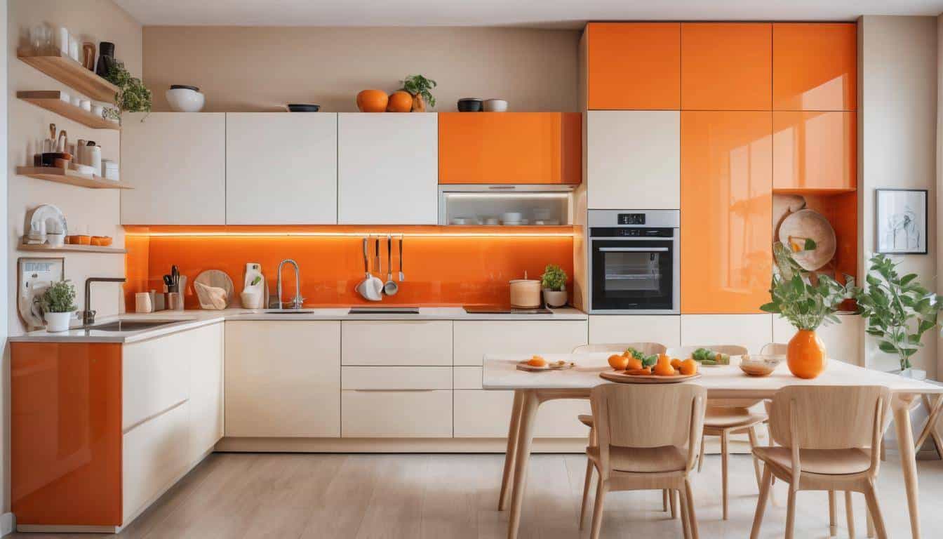 beautiful orange kitchens