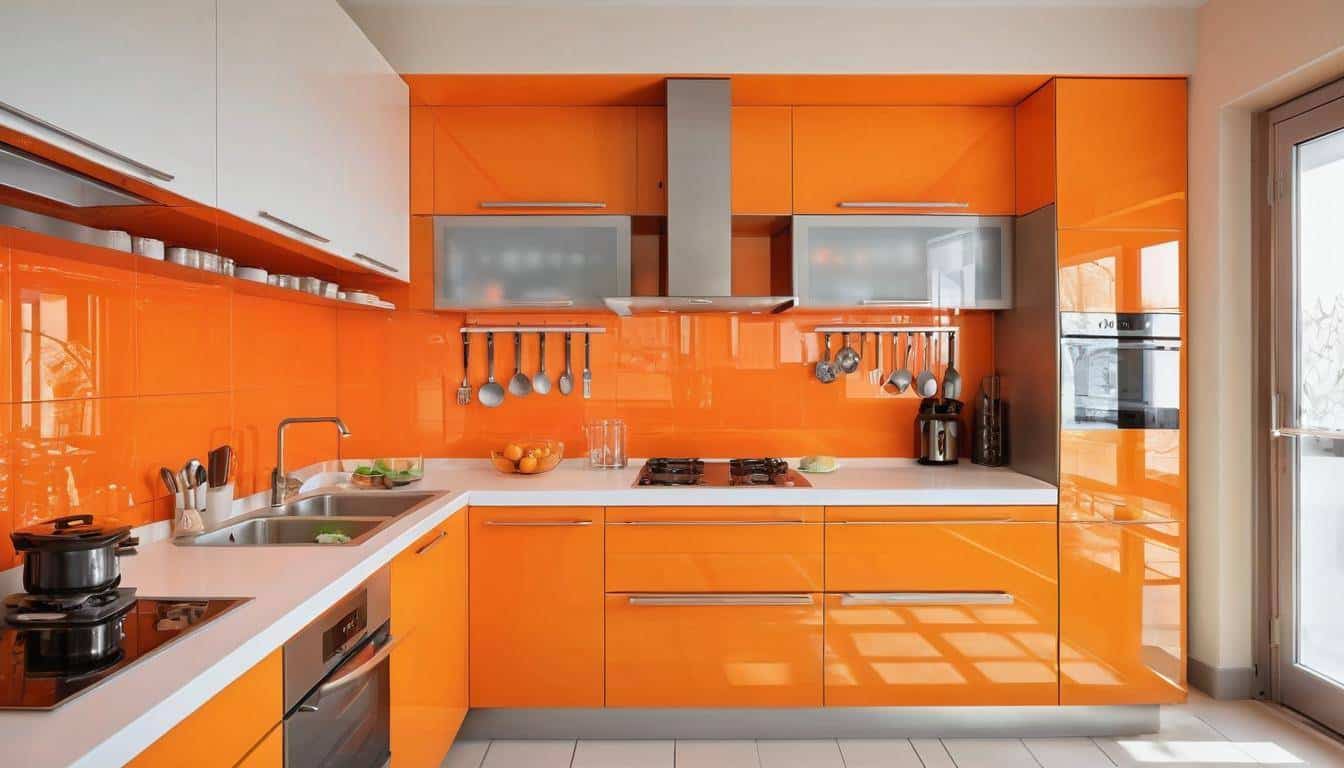 beautiful orange kitchens