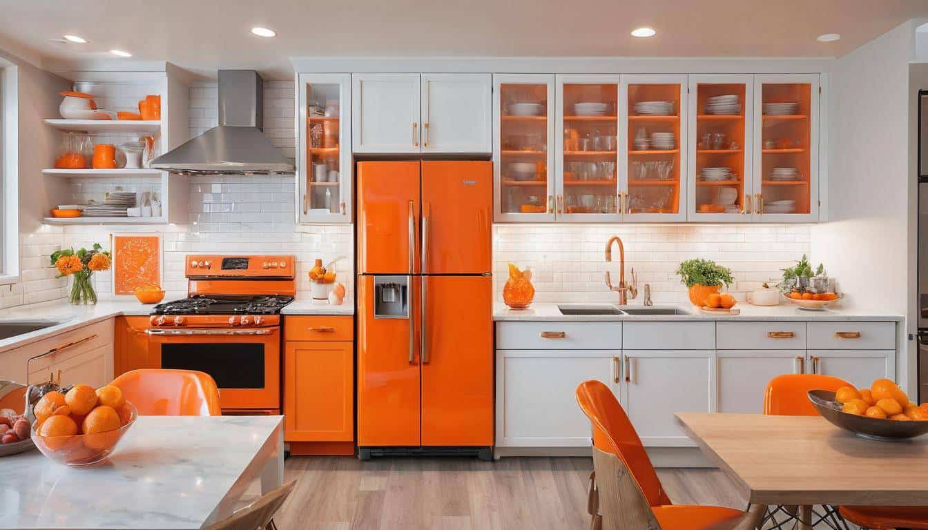 beautiful orange kitchens