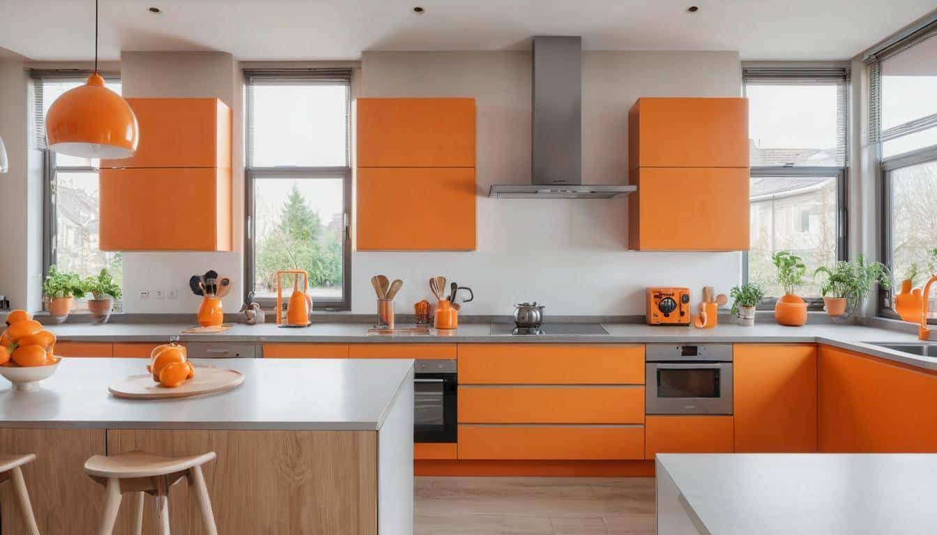 beautiful orange kitchens