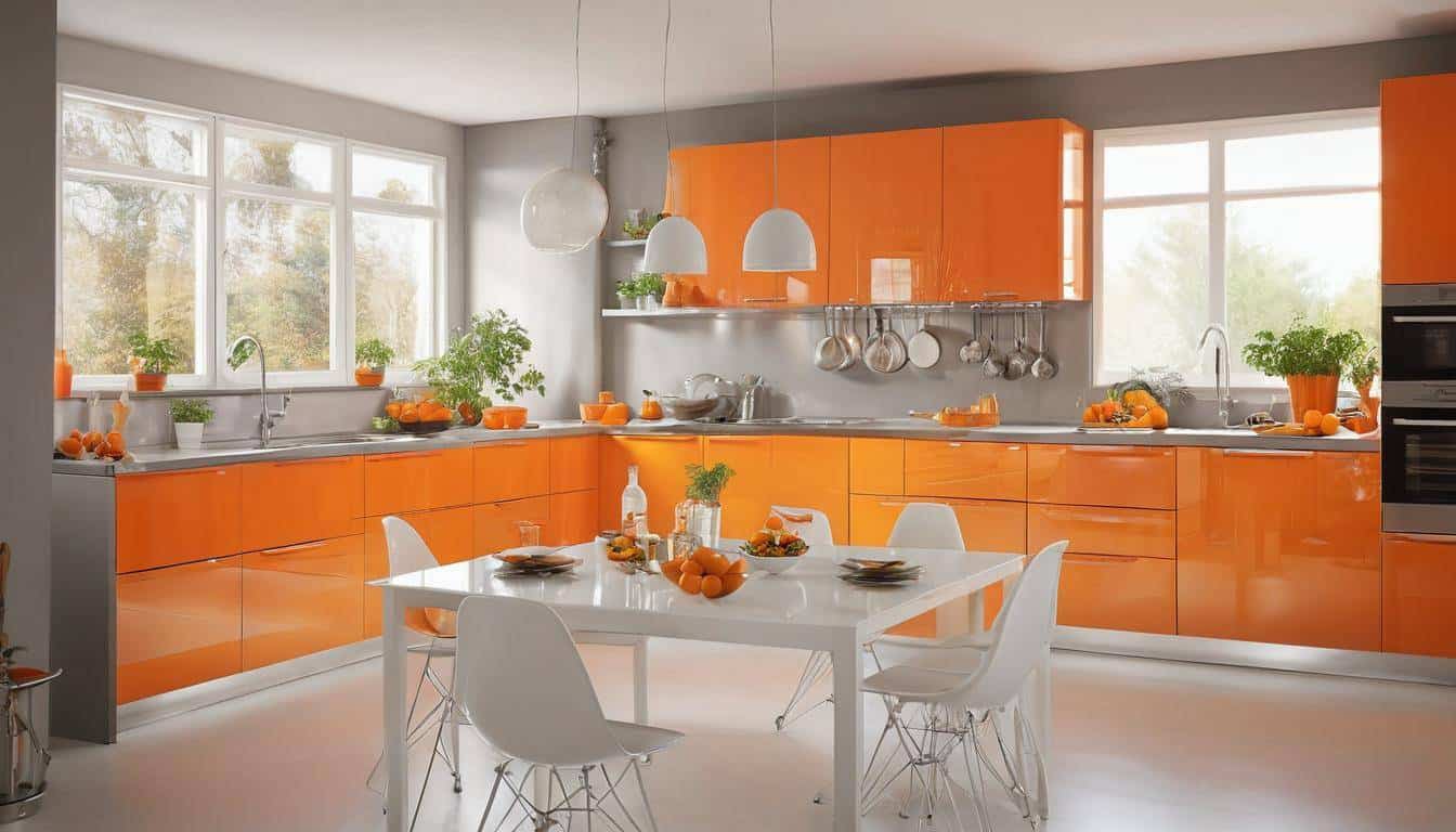 beautiful orange kitchens