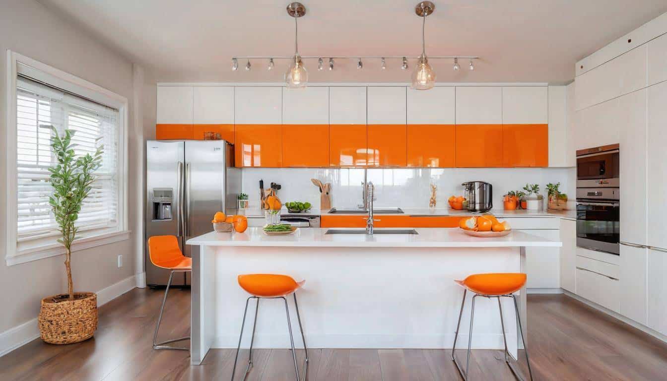 beautiful orange kitchens