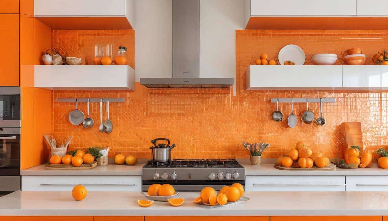 beautiful orange kitchens