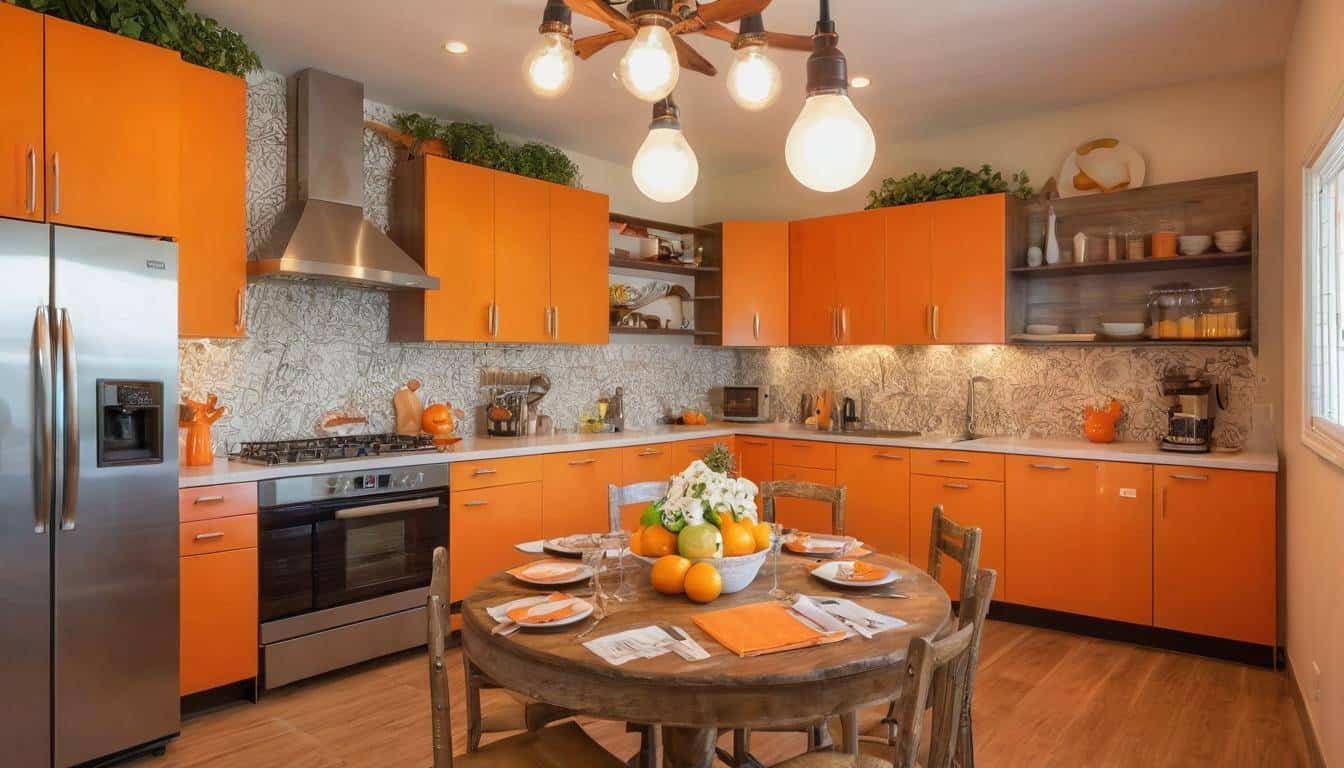 beautiful orange kitchens