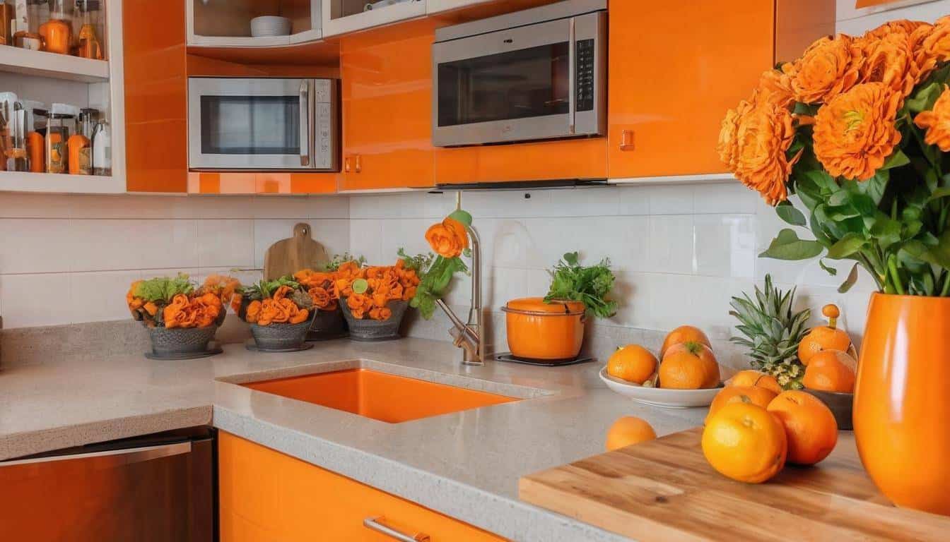 beautiful orange kitchens