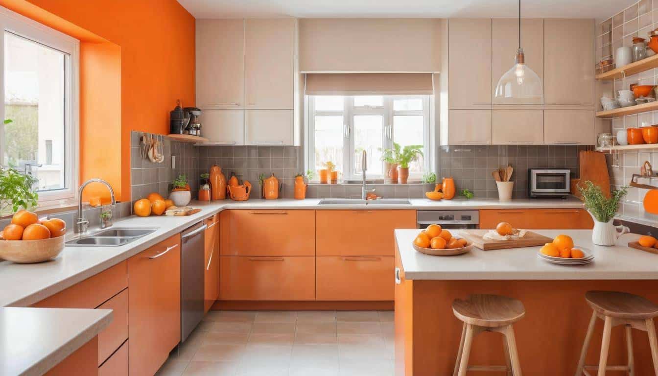 beautiful orange kitchens