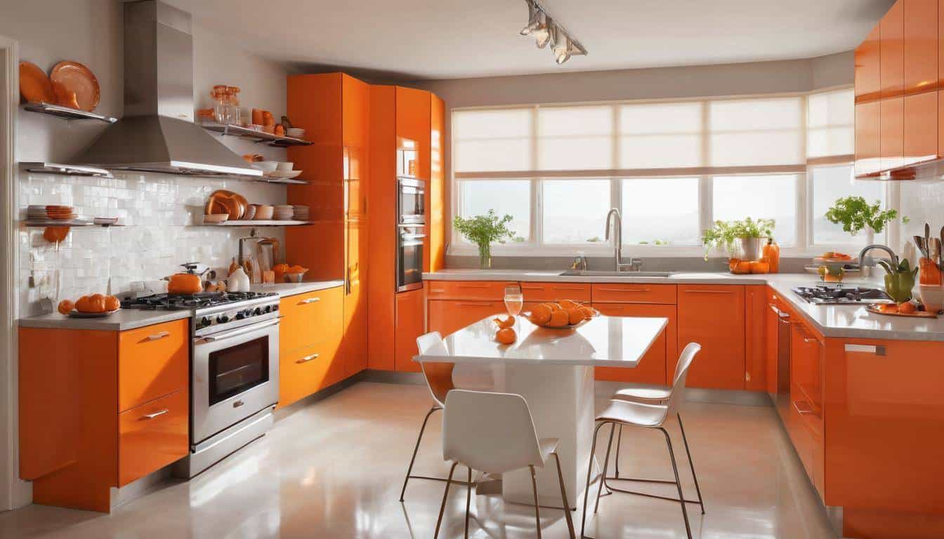 beautiful orange kitchens