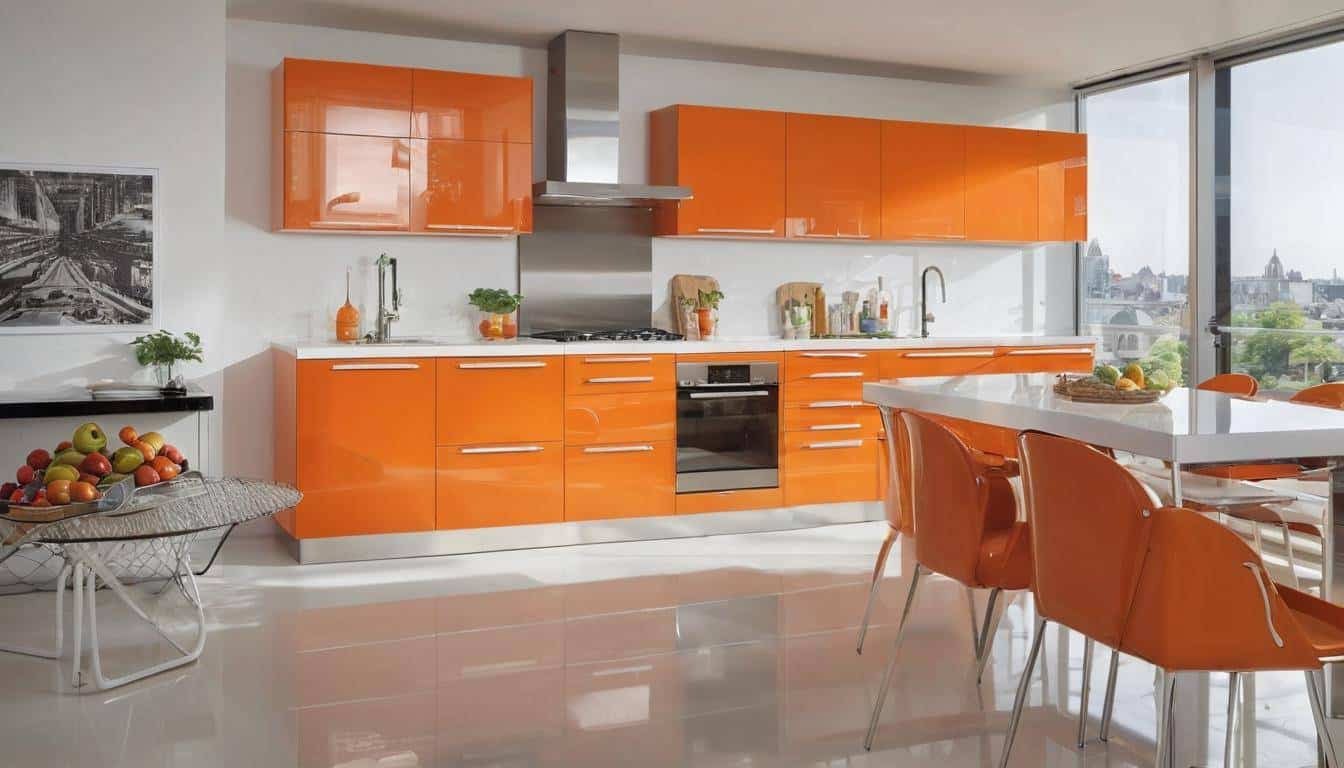 beautiful orange kitchens