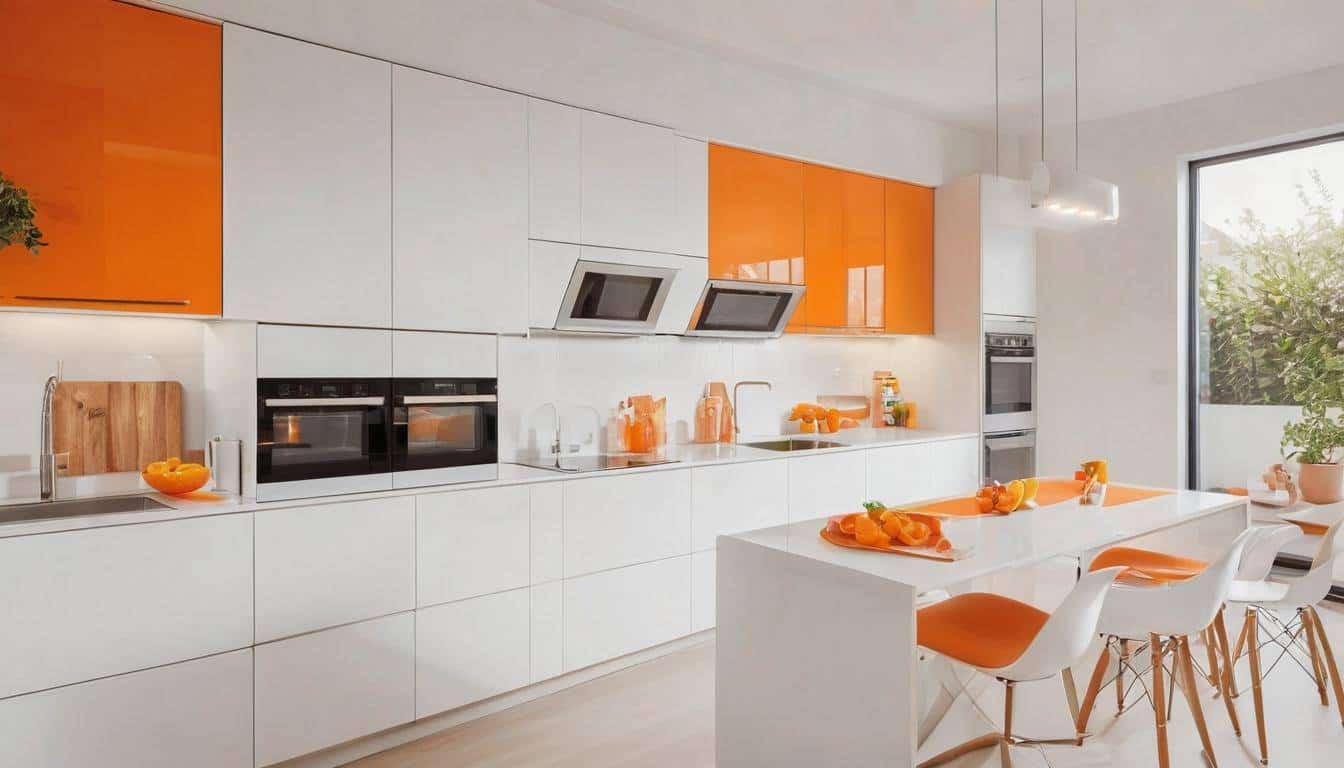 beautiful orange kitchens