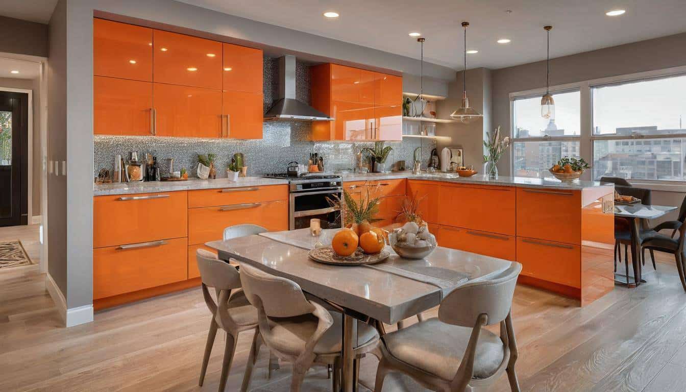 beautiful orange kitchens