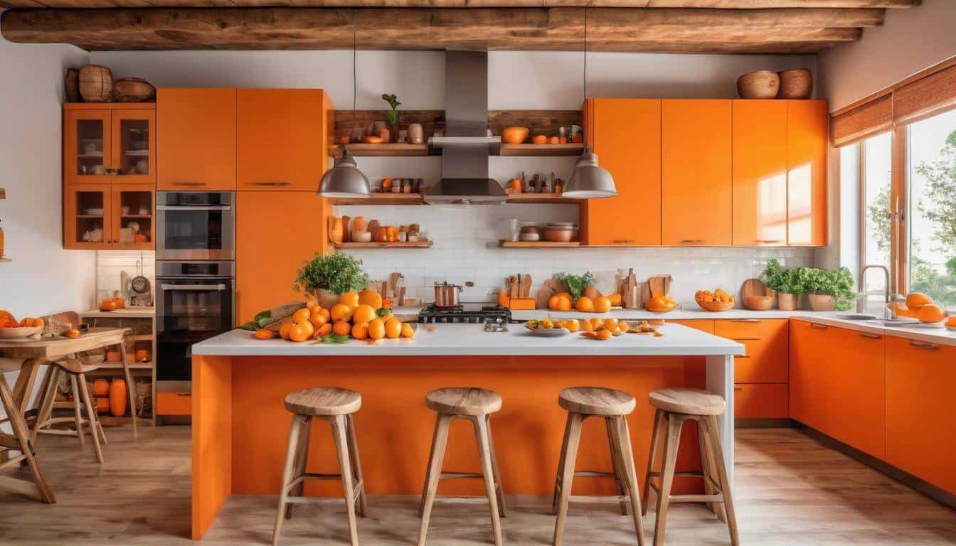 beautiful orange kitchens