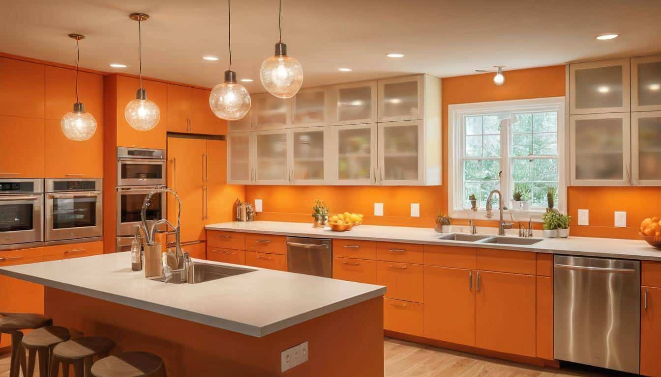 beautiful orange kitchens