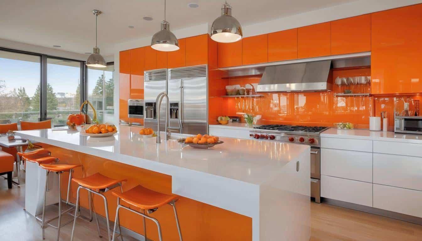 beautiful orange kitchens