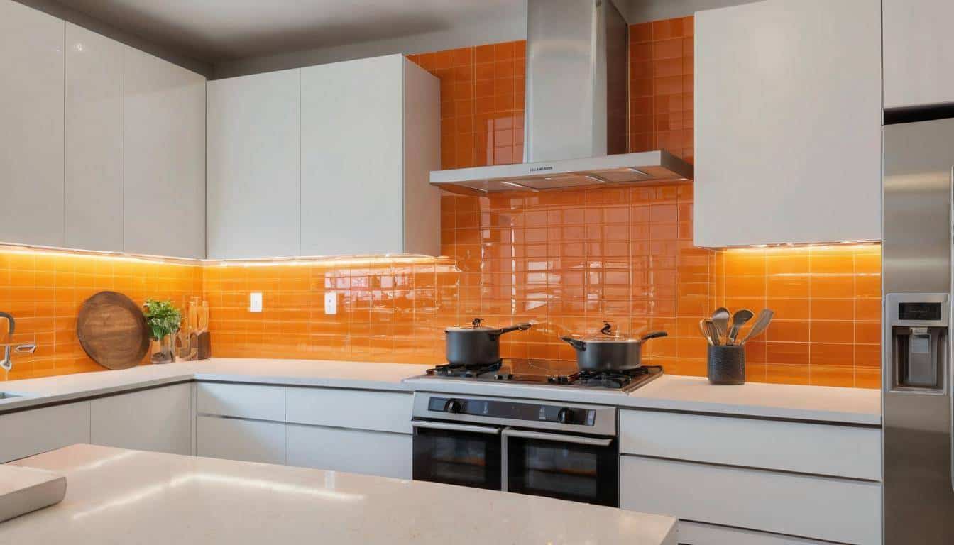 beautiful orange kitchens