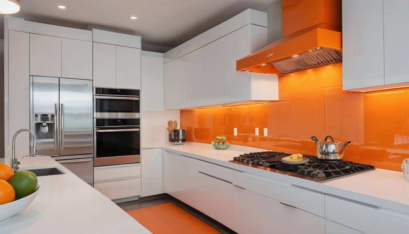 beautiful orange kitchens