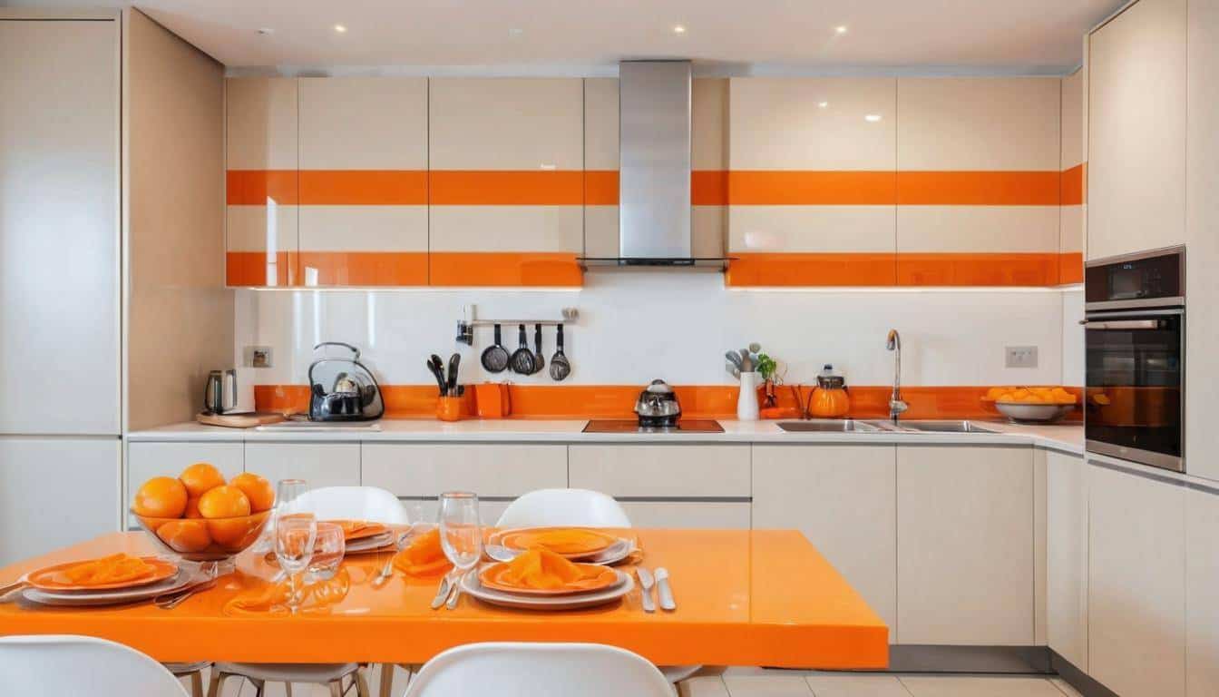 beautiful orange kitchens