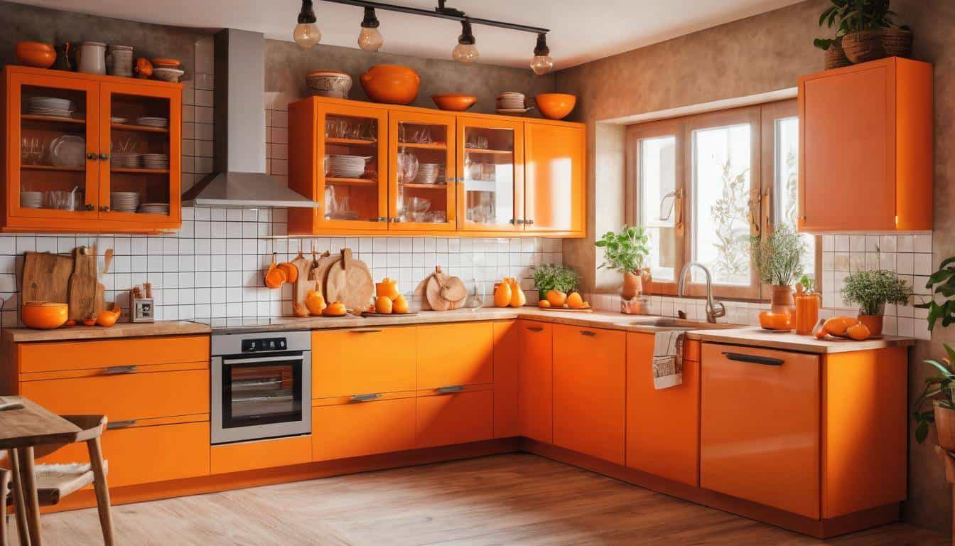 beautiful orange kitchens