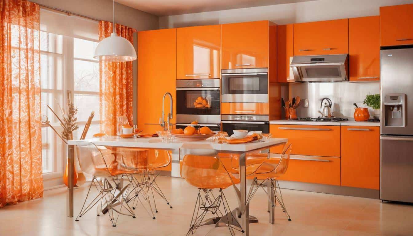 beautiful orange kitchens