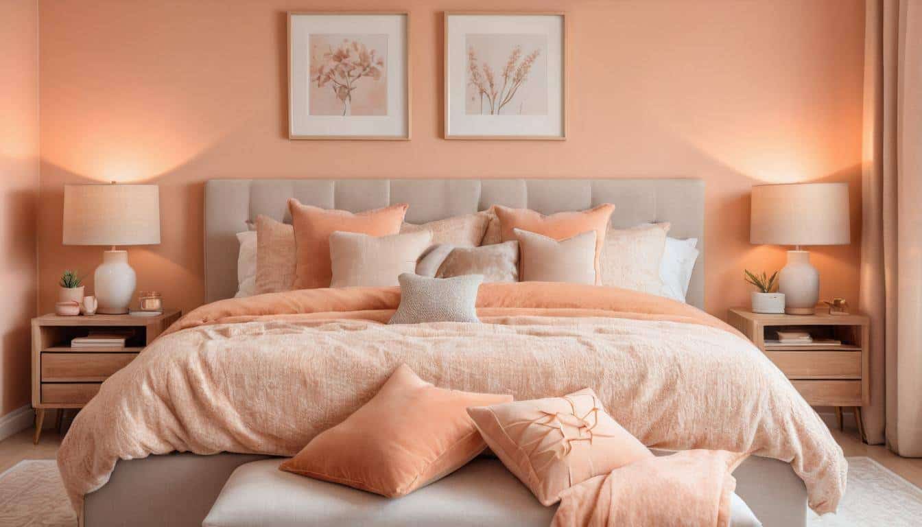 beautiful peach bedrooms