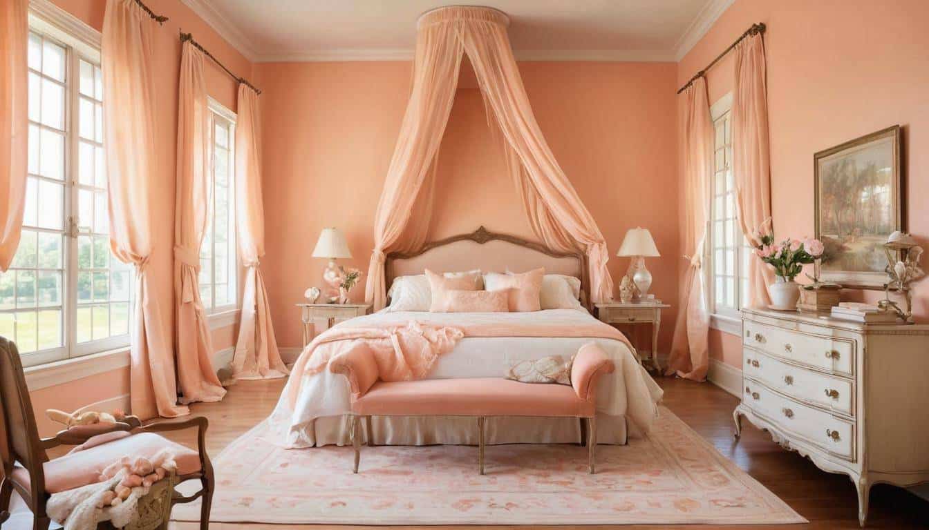 beautiful peach bedrooms