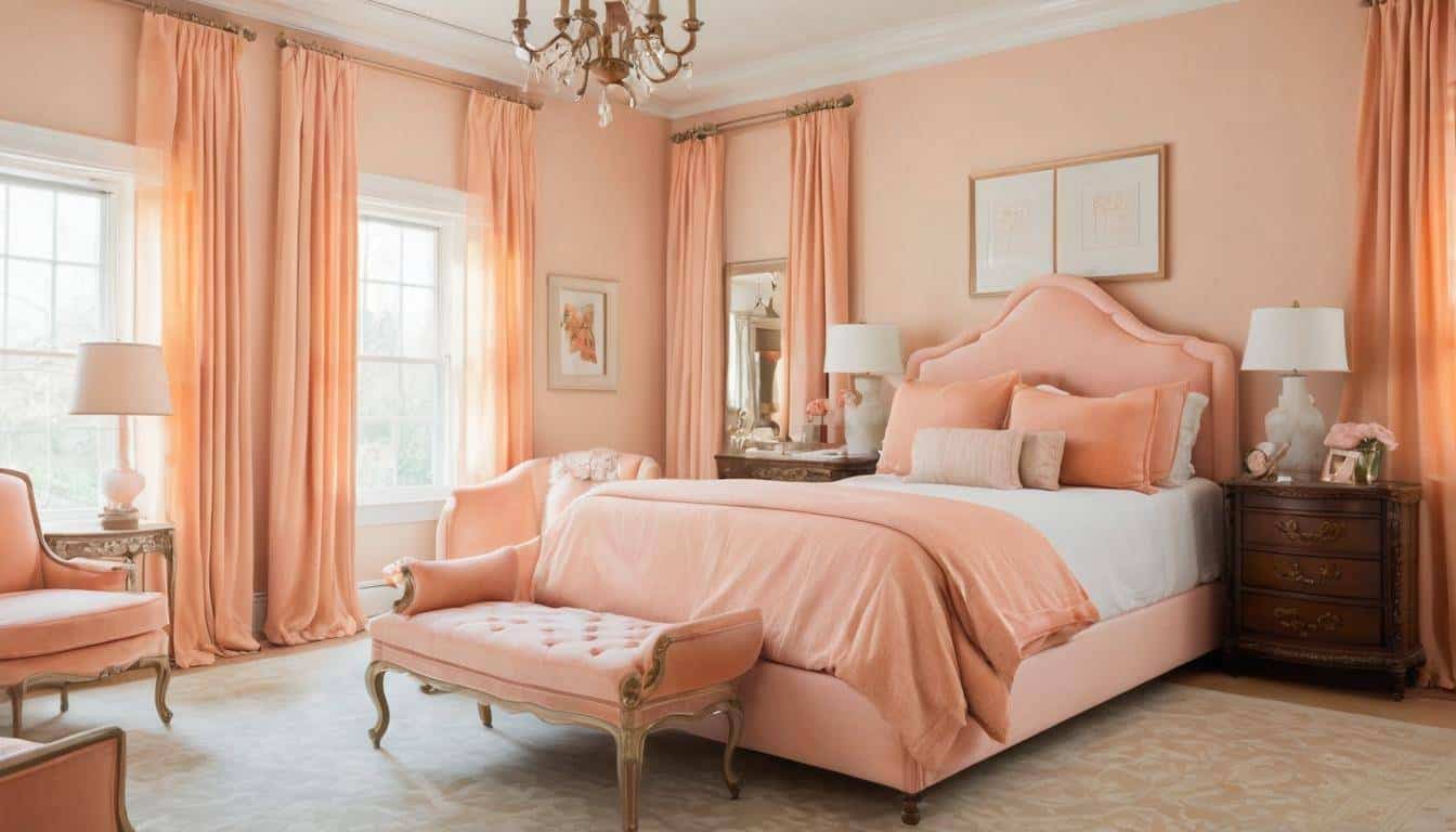 beautiful peach bedrooms