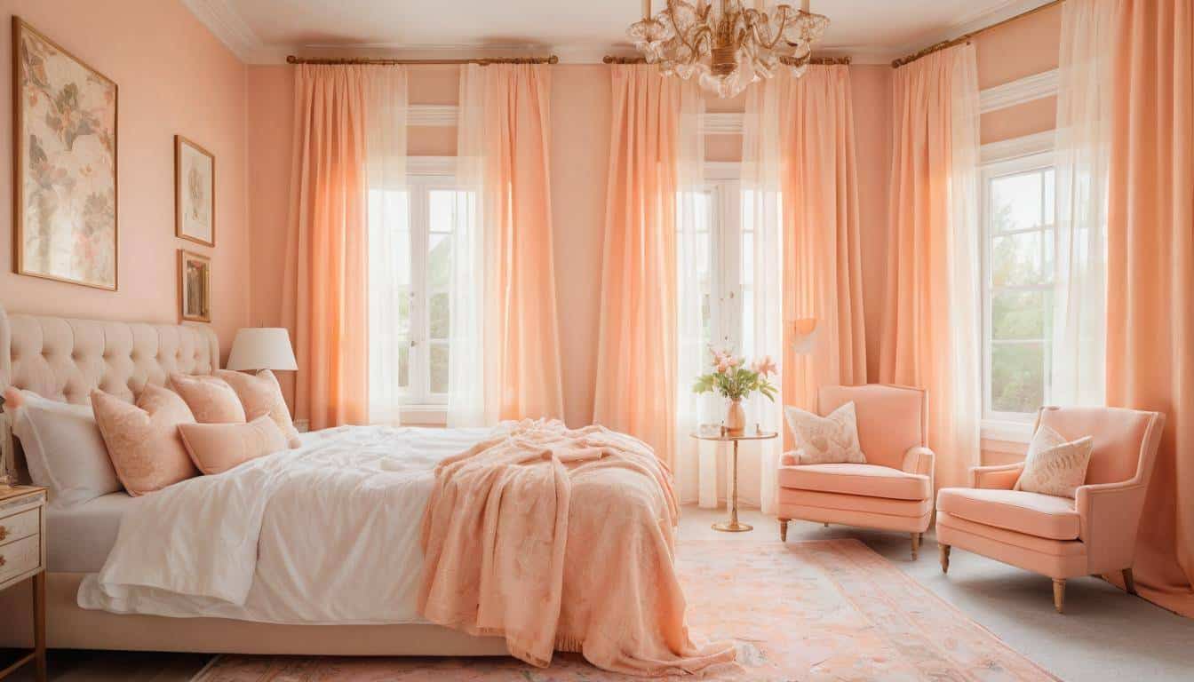 beautiful peach bedrooms