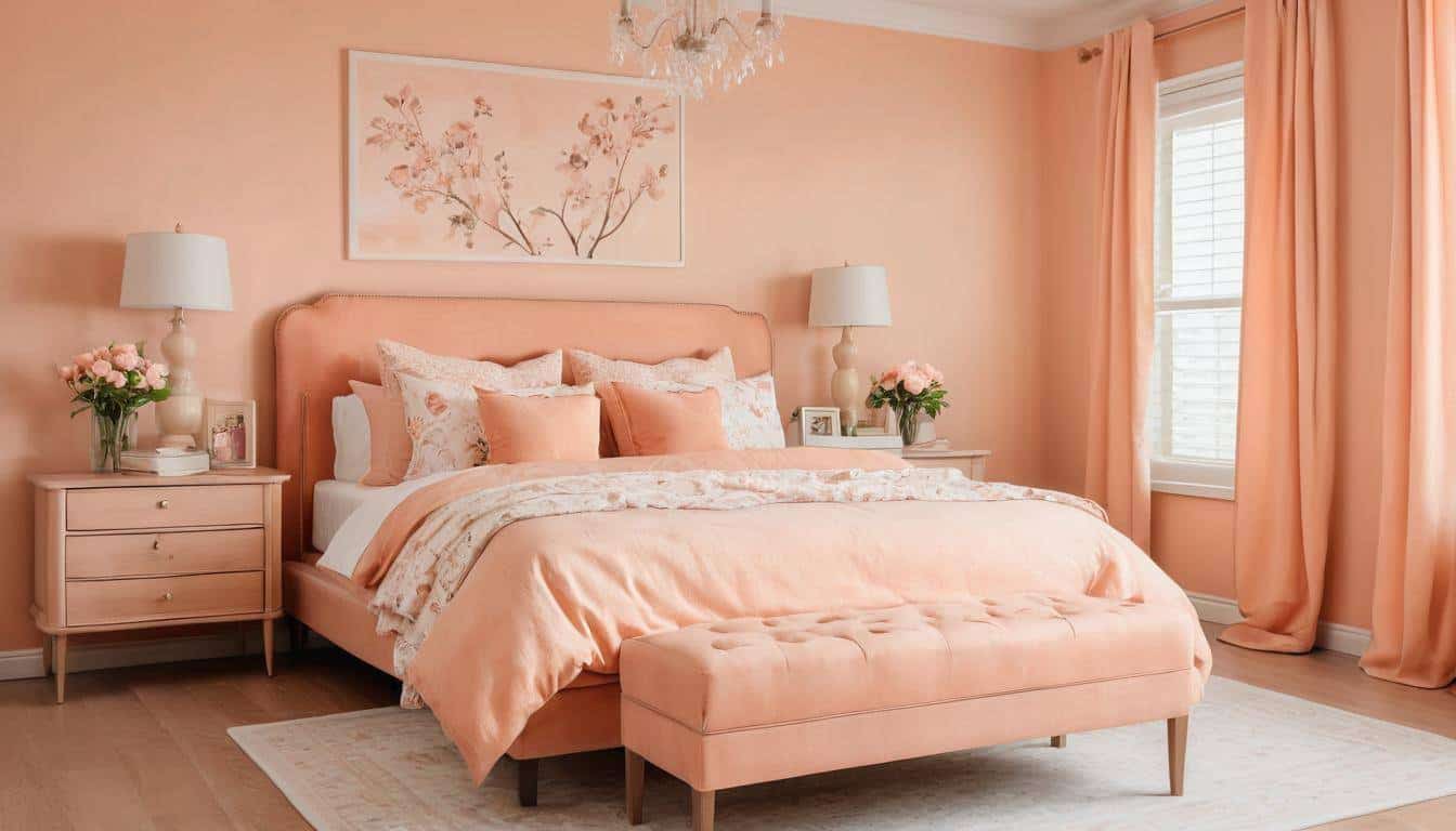 beautiful peach bedrooms