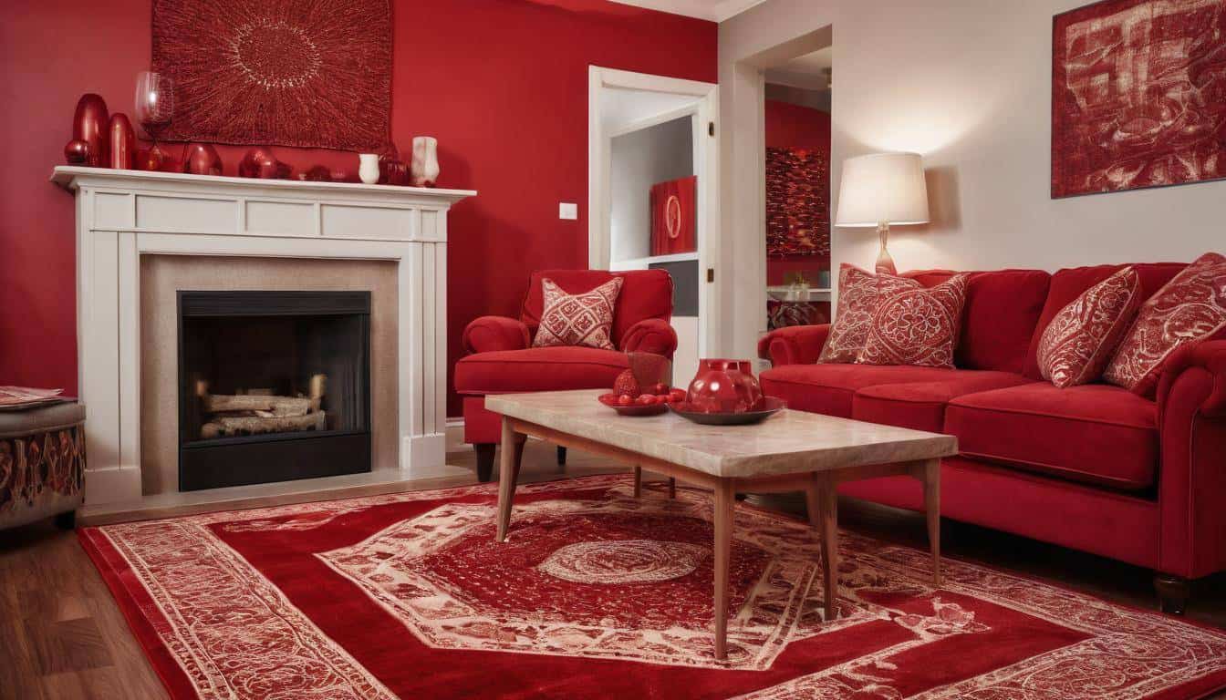 beautiful red living rooms