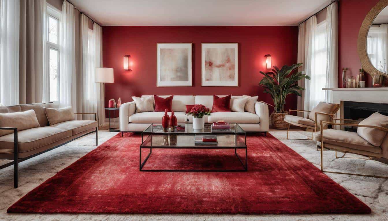 beautiful red living rooms