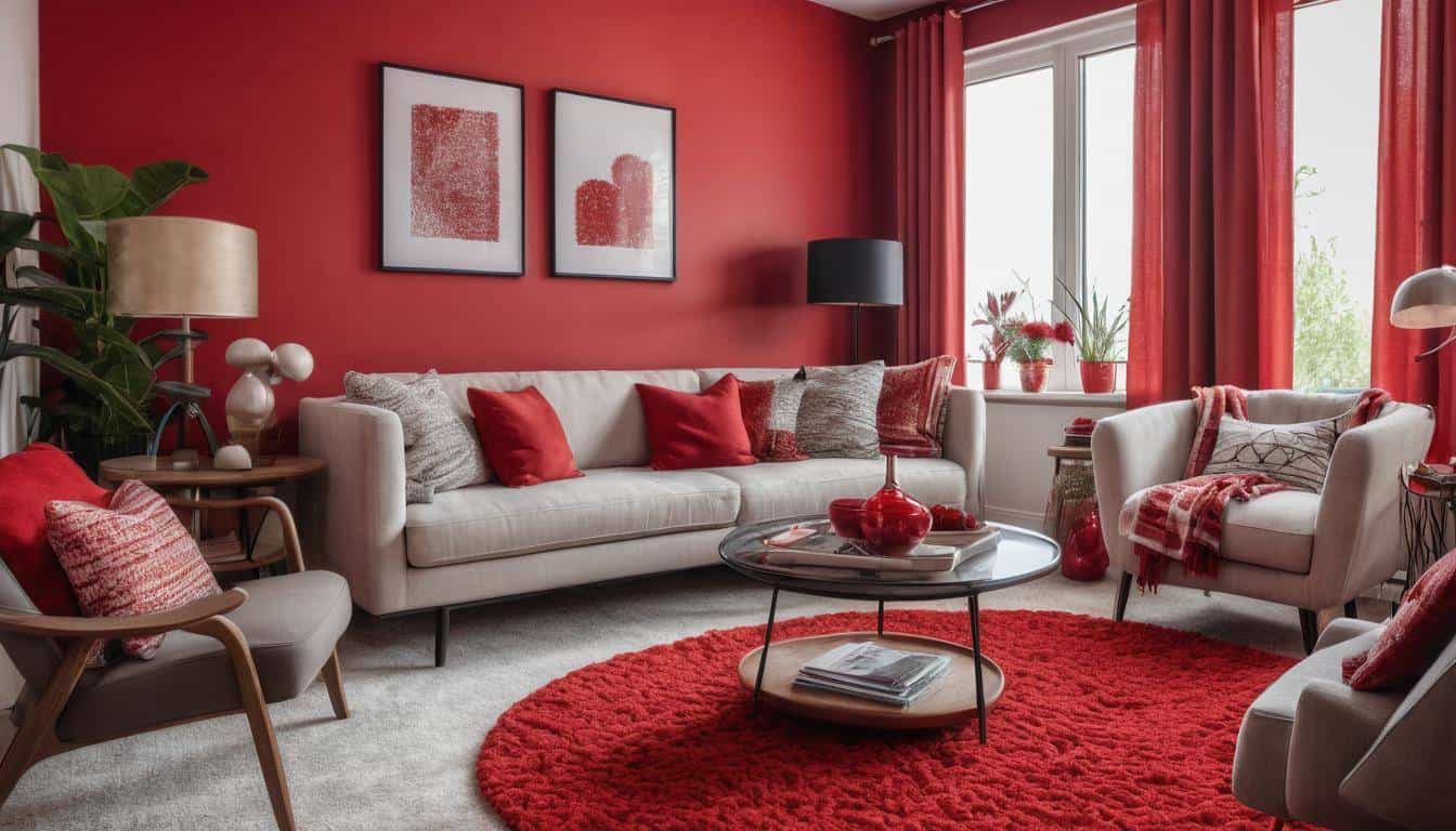 beautiful red living rooms