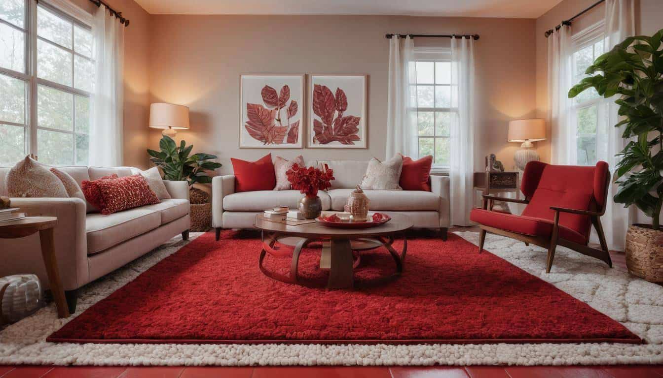 beautiful red living rooms