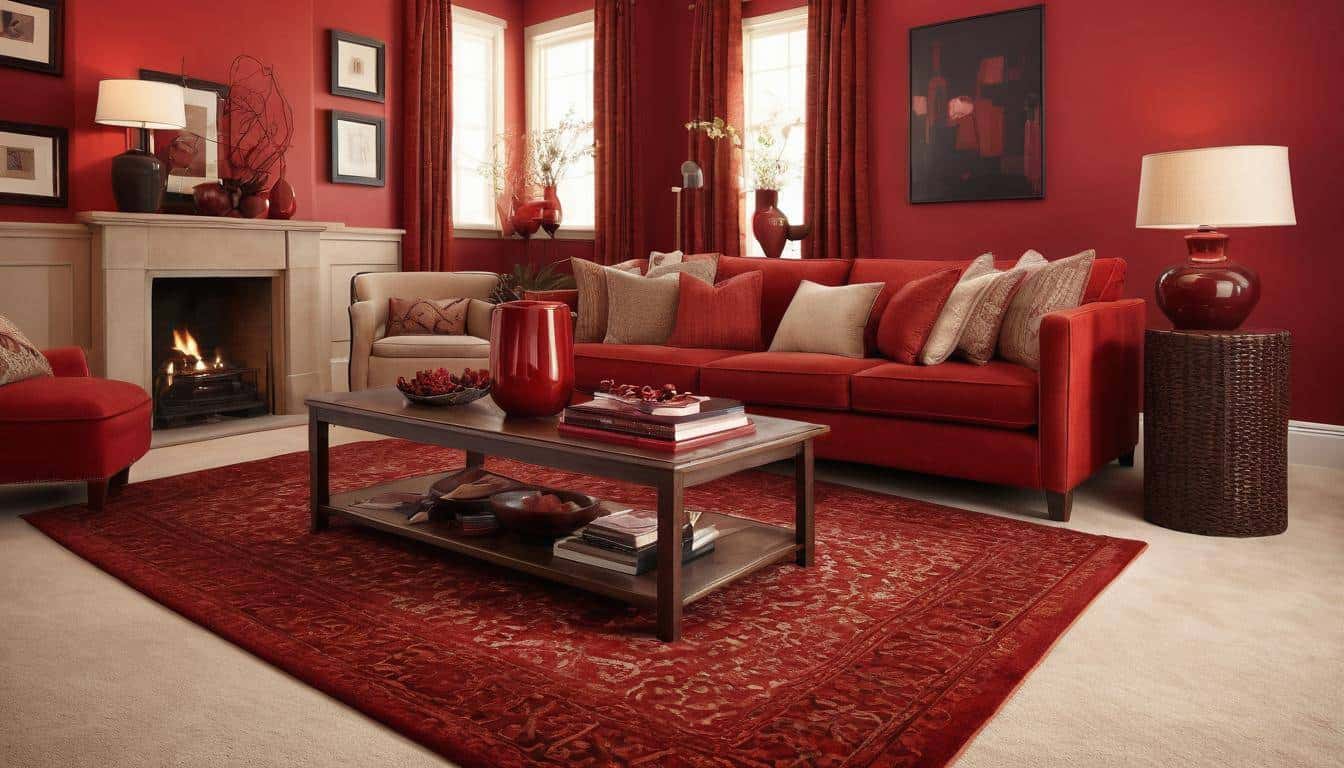 beautiful red living rooms