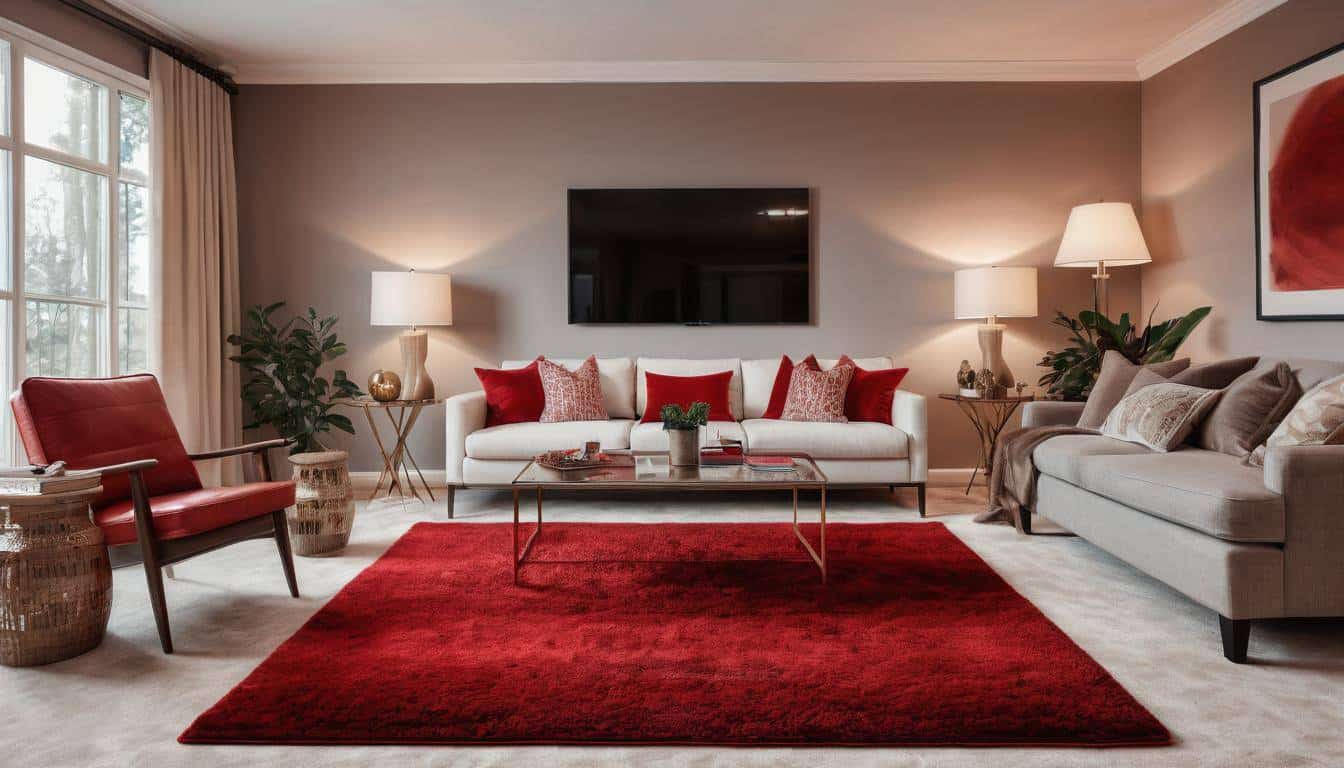 beautiful red living rooms