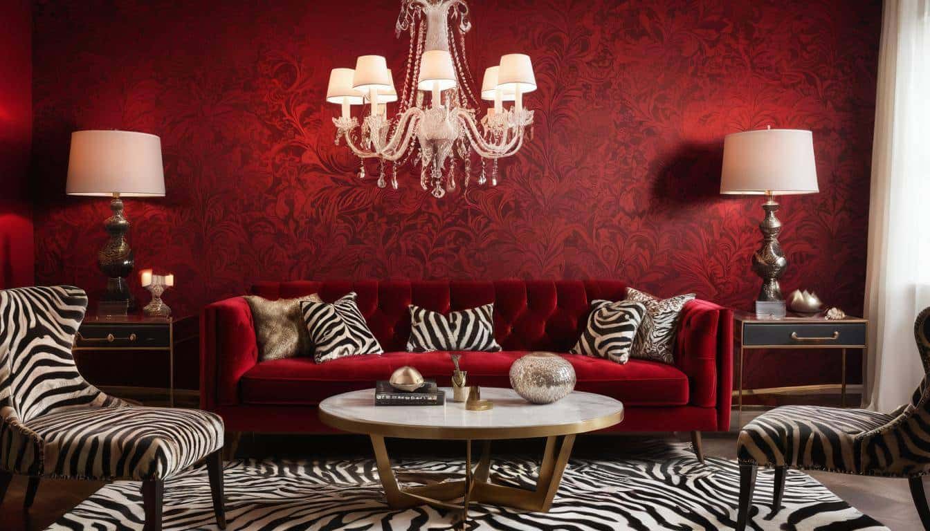 beautiful red living rooms