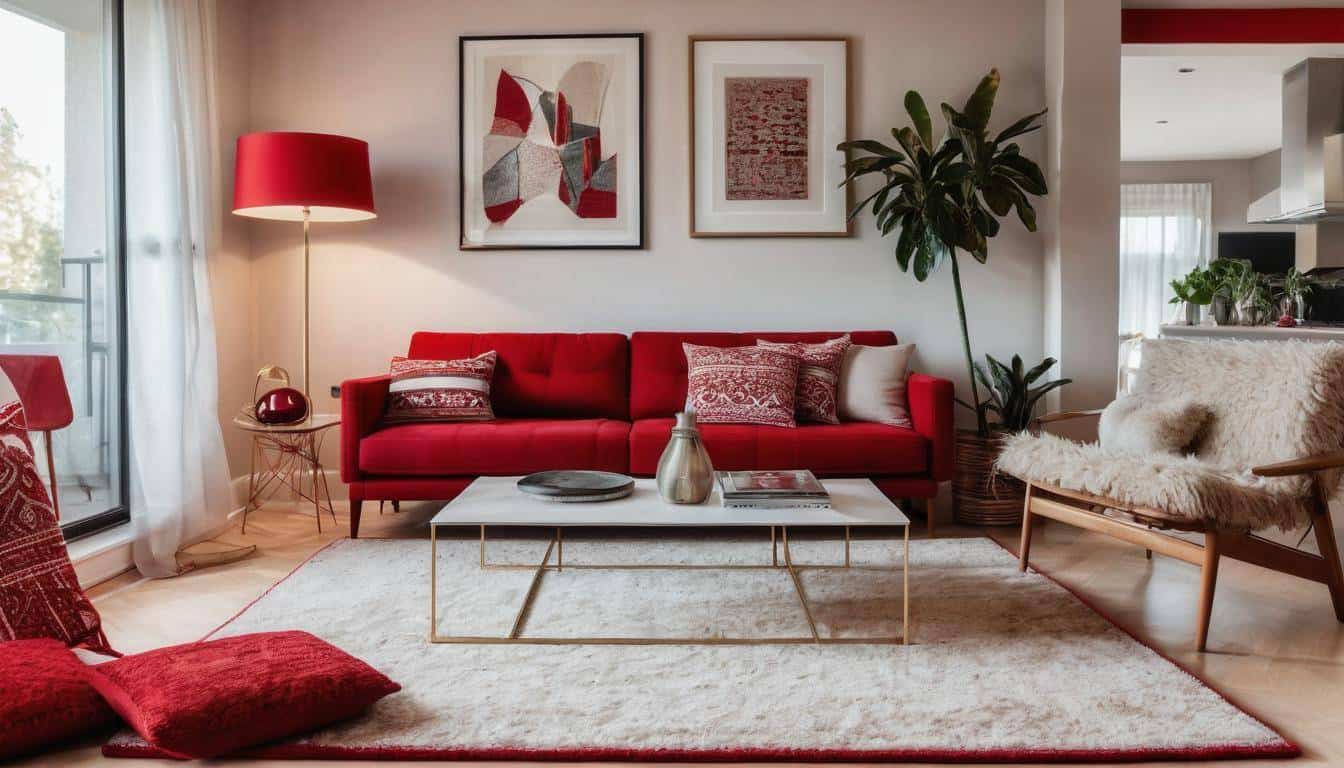 beautiful red living rooms