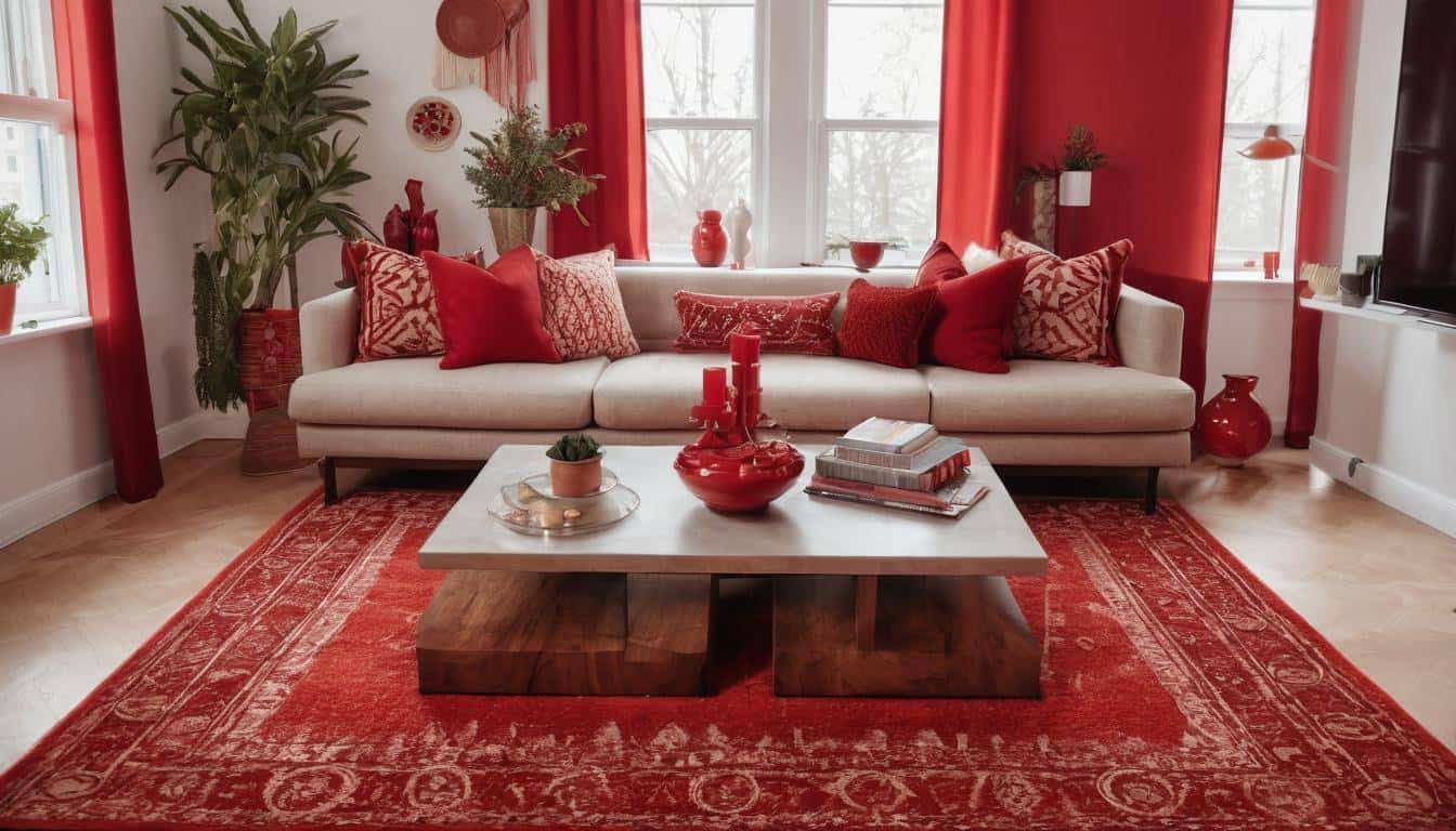 beautiful red living rooms