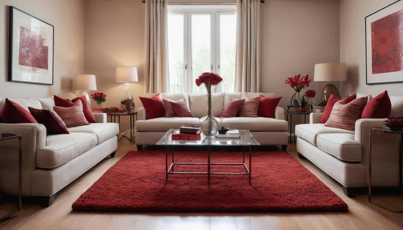 beautiful red living rooms