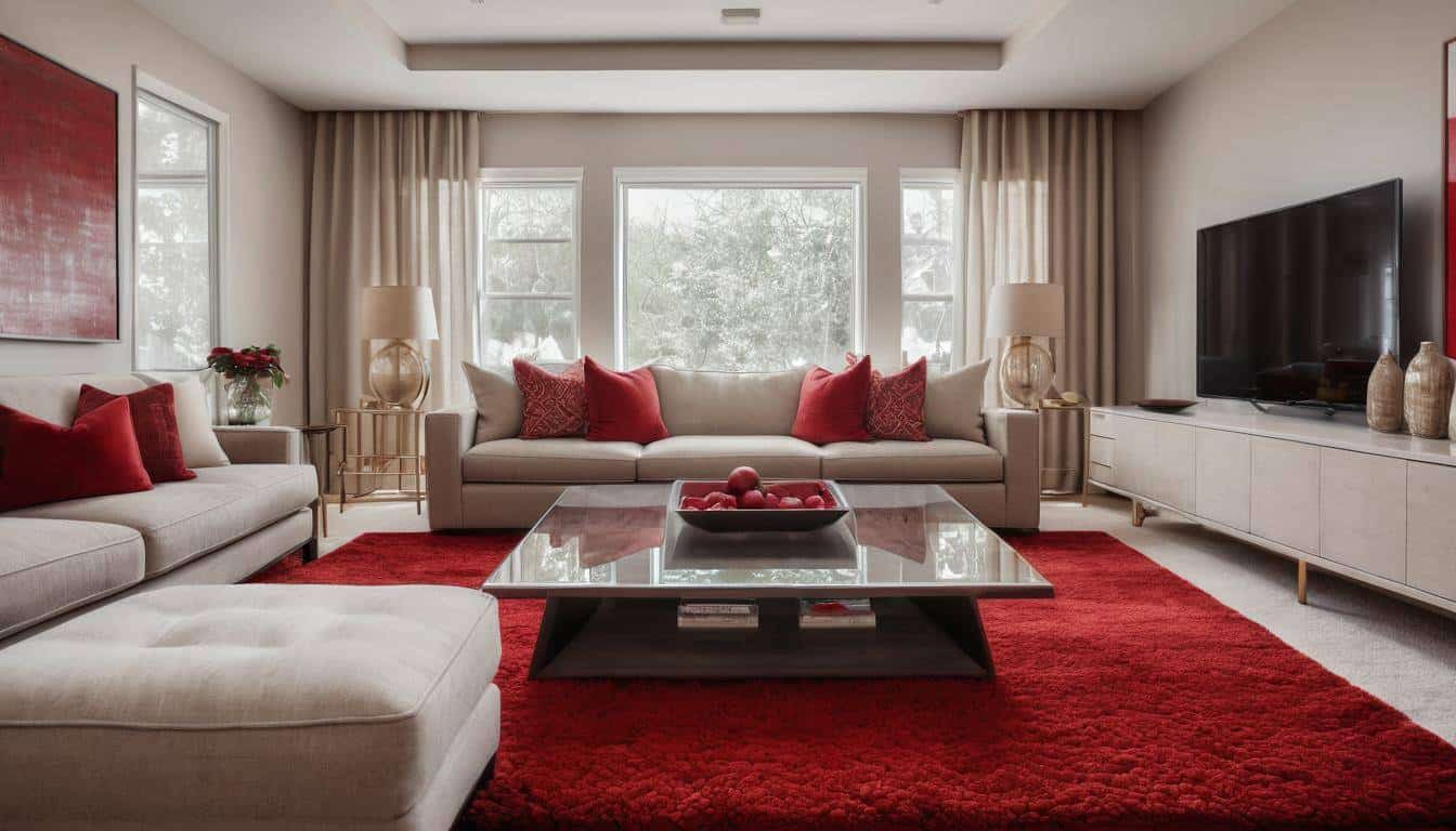 beautiful red living rooms