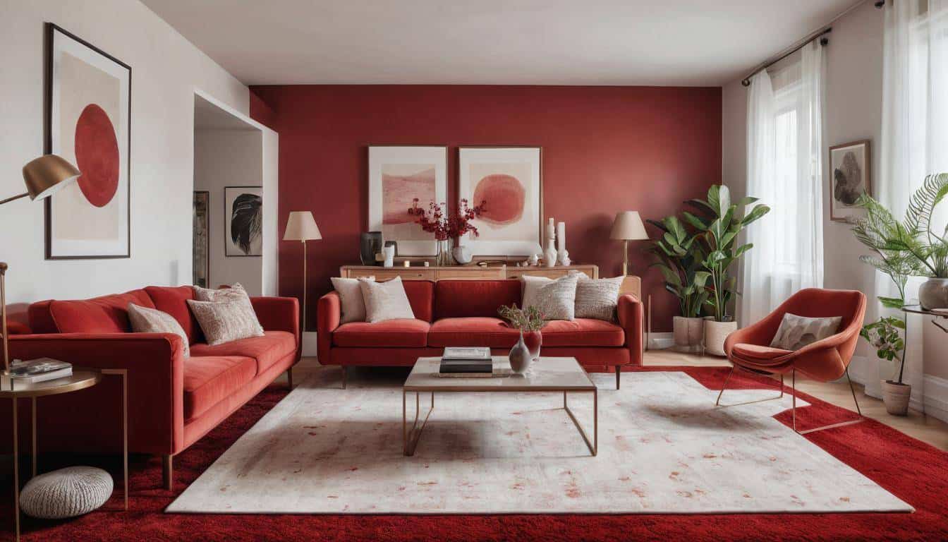 beautiful red living rooms